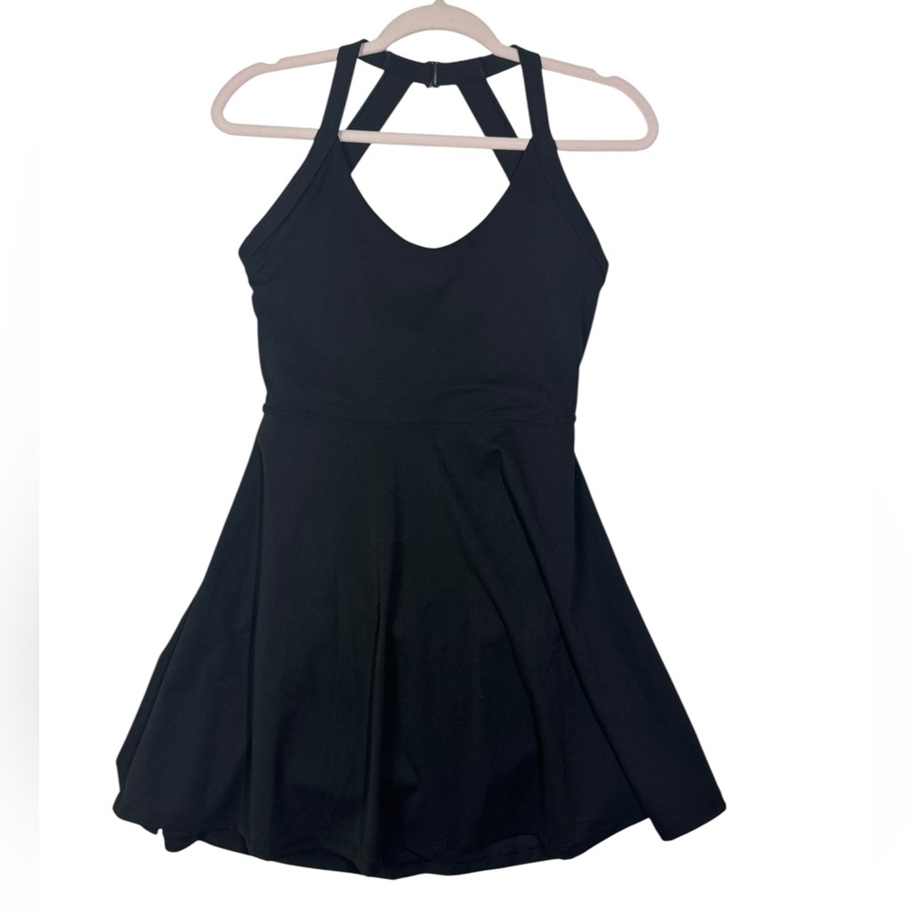 Black Skater Dress with Strappy Back –‎ Size M